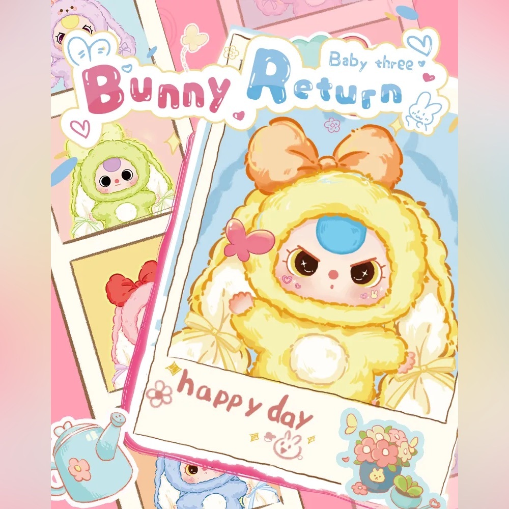 Baby Three Bunny Return Keychain Blind Box - CONFIRMED MIMI (Yellow Bunny) - Picture 6 of 7